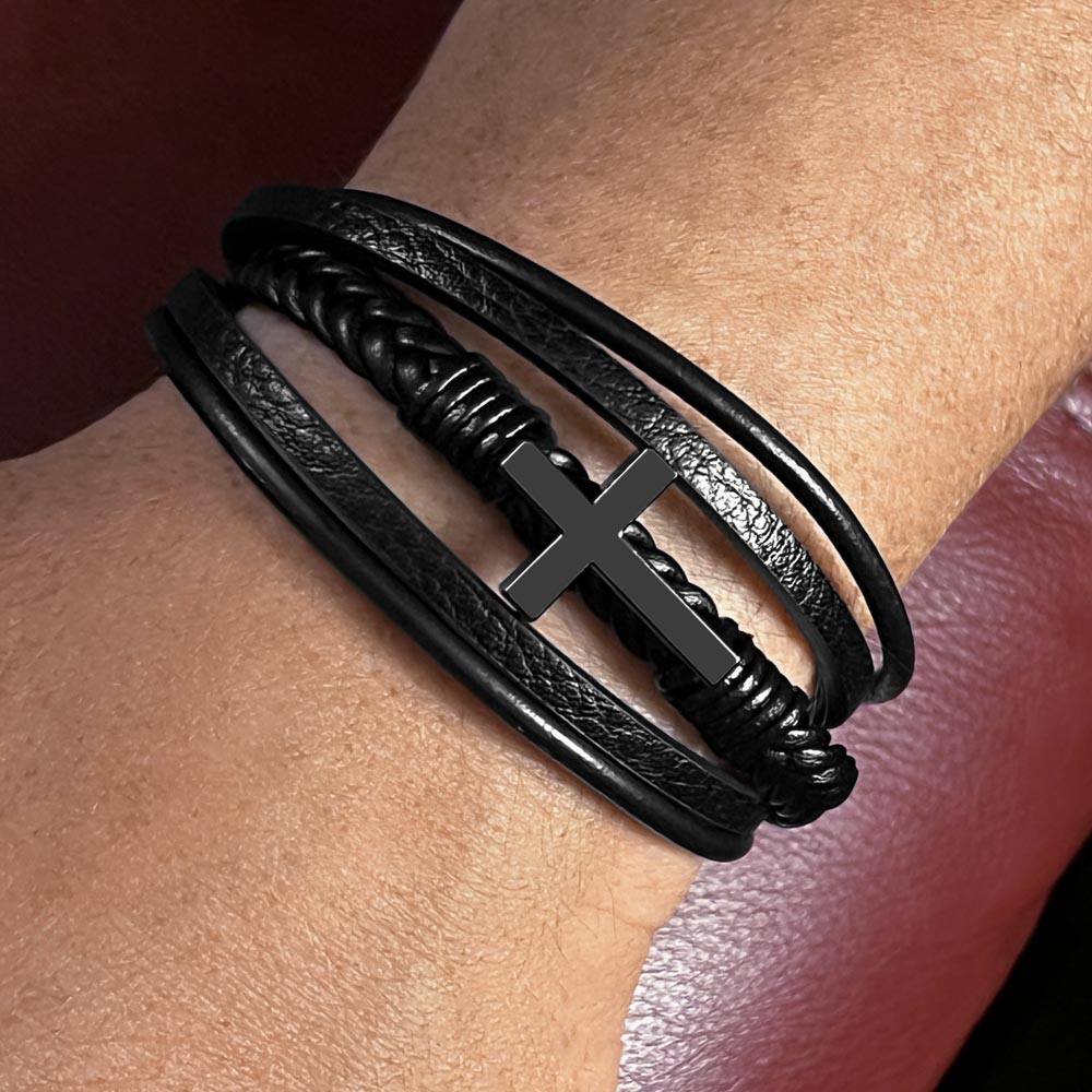 To Our Son Cross Bracelet From Mom and Dad