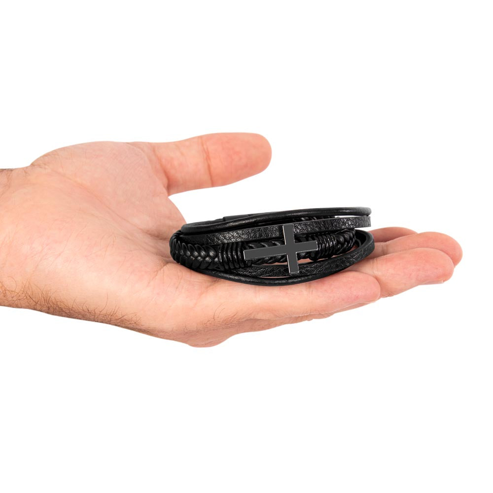 To Our Son Cross Bracelet From Mom and Dad